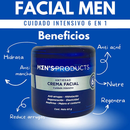 CREMA FACIAL MEN'S-¡Renueva tu piel en 1 semana!